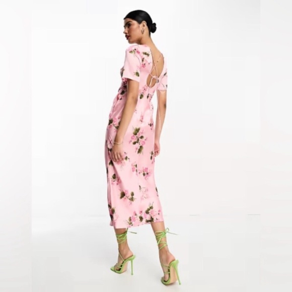 ASOS Pink Floral Asymmetrical Dress - Picture 3 of 10